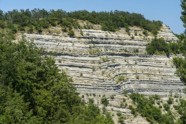 Casentino parkında La Verna, Arezzo, Tuscany, İtalya yakınlarındaki yaz manzarası