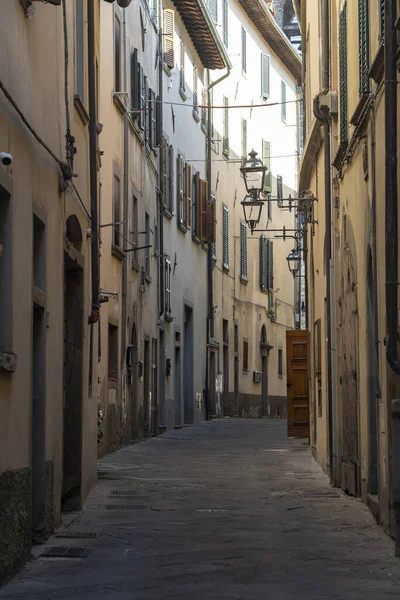 Rua Bibbiena Cidade Histórica Província Arezzo Toscana Itália — Fotografia de Stock
