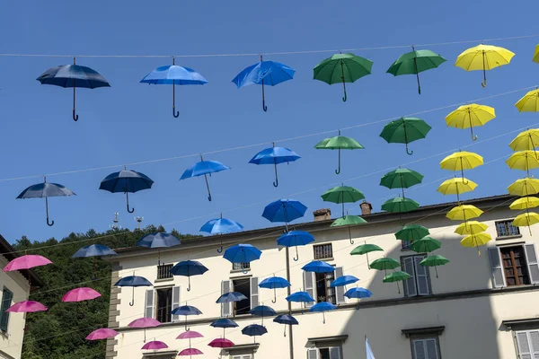 Bunte Sonnenschirme Bagno Romagna Forli Cesena Emilia Romagna Italien — Stockfoto