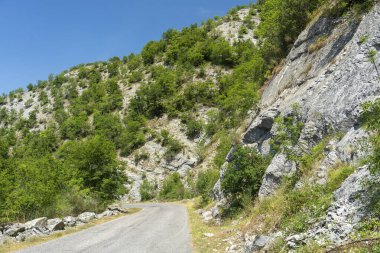 Casentino parkında La Verna, Arezzo, Tuscany, İtalya yakınlarındaki yaz manzarası