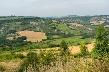 Meldola, Forli Cesena, Emilia Romagna, İtalya yakınlarındaki yaz manzarası