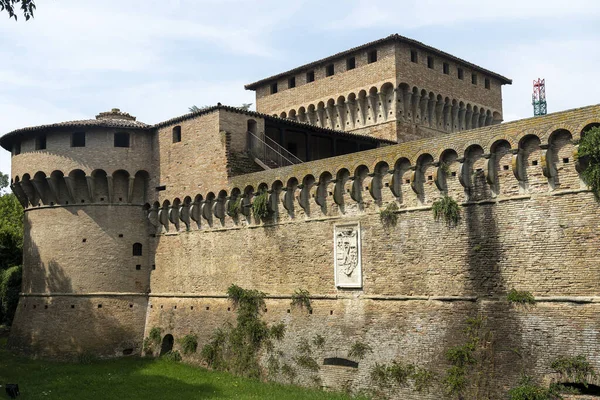 Εξωτερικό Του Μεσαιωνικού Κάστρου Στο Forli Emilia Romagna Ιταλία — Φωτογραφία Αρχείου