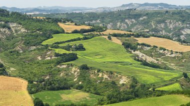 Meldola, Forli Cesena, Emilia Romagna, İtalya yakınlarındaki yaz manzarası