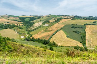 Meldola, Forli Cesena, Emilia Romagna, İtalya yakınlarındaki yaz manzarası