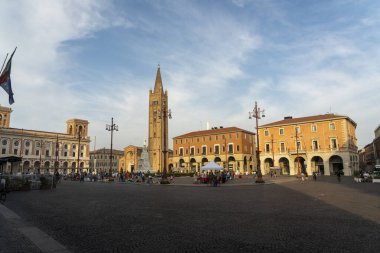 Historic Aurelio Saffi square in Forli, Emilia Romagna, Italy clipart
