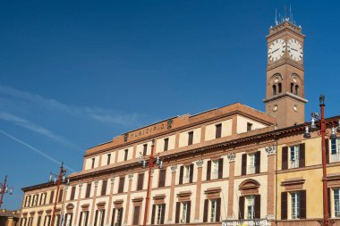 Forli 'deki tarihi Aurelio Saffi Meydanı, Emilia Romagna, İtalya