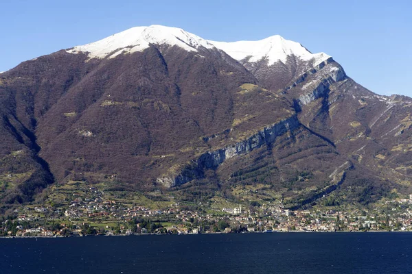 Paisagem Inverno Longo Lago Como Perto Bellagio Lombardia Itália — Fotografia de Stock