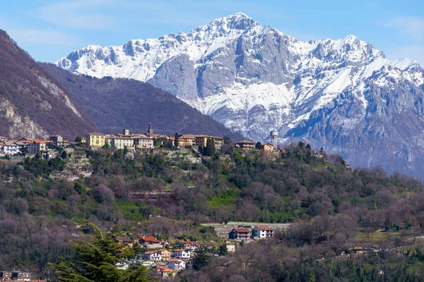 Paisagem Montanhosa Inverno Perto Erba Como Lombardia Itália — Fotografia de Stock