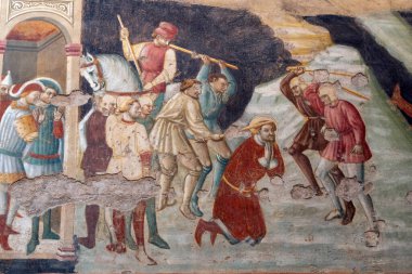 Parma, Emilia-Romagna, İtalya 'nın ortaçağ katedrali (Duomo). Fresk