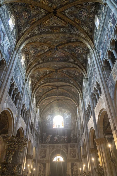 Εσωτερικό Του Μεσαιωνικού Καθεδρικού Ναού Duomo Της Πάρμας Emilia Romagna — Φωτογραφία Αρχείου