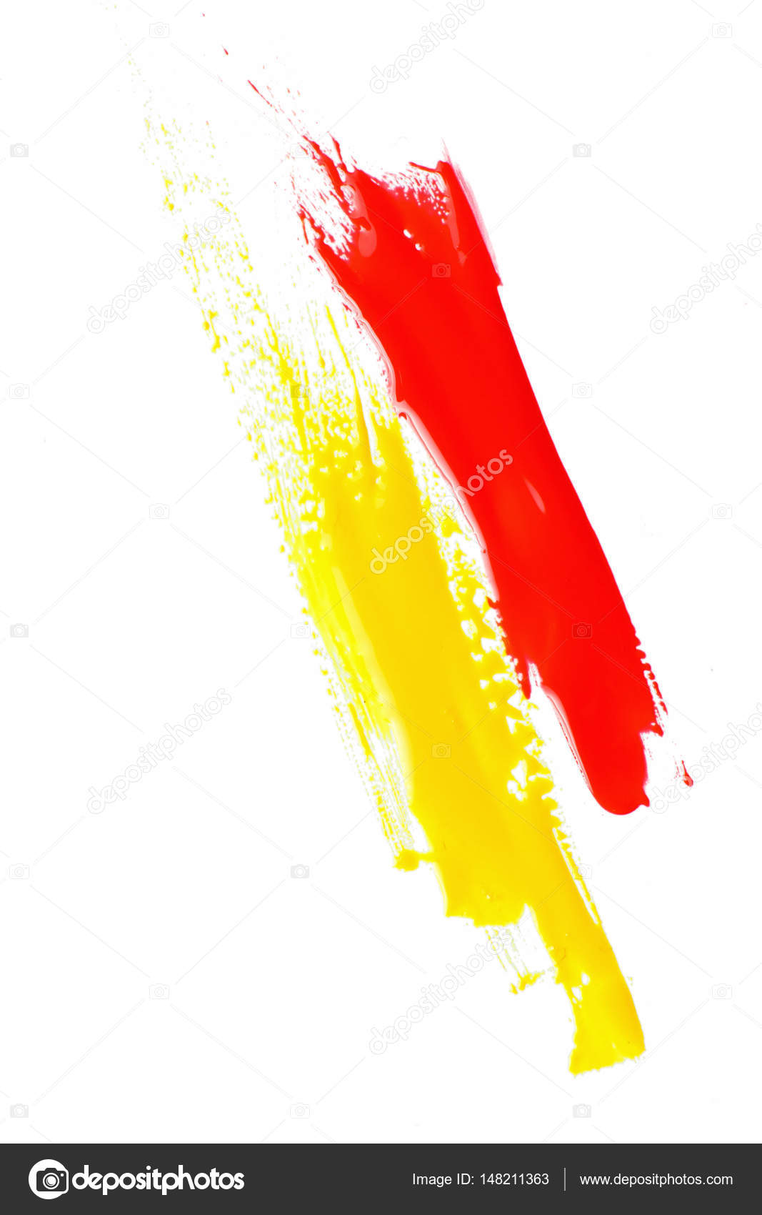 Peinture Abstraite Moderne Couleur Rouge Et Jaune Photographie