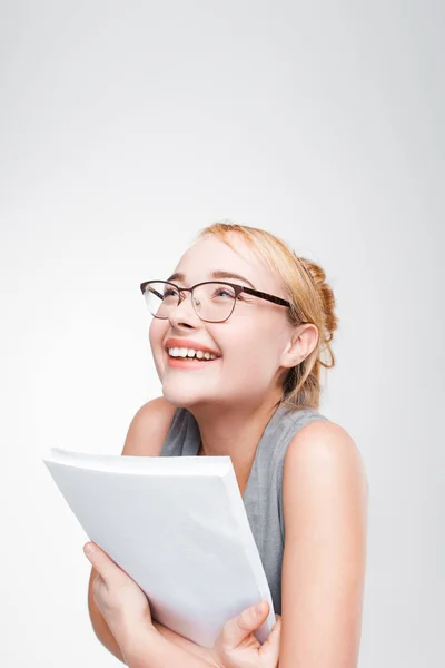 Young smiling blonde happy about great success — Stock Photo, Image