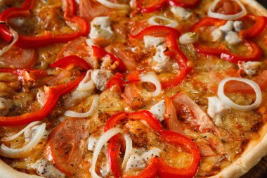Nefis lezzetli renkli İtalyan pizza portre