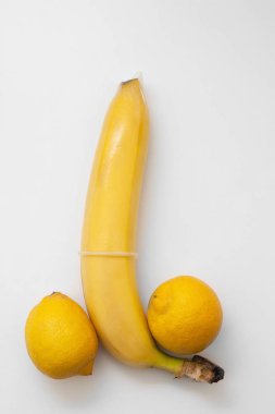 Contraception, protect sex. Phallus in condom.