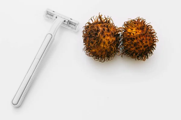 Shaving intimate zones, man balls, pubic hair — Stock Image Shaving intimate zones, man balls, pubic hair Stock Image