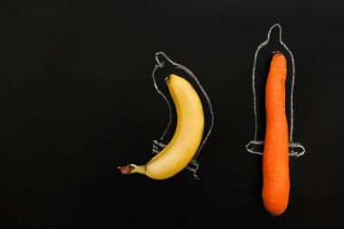 Two phallus in condoms, different shape of penis