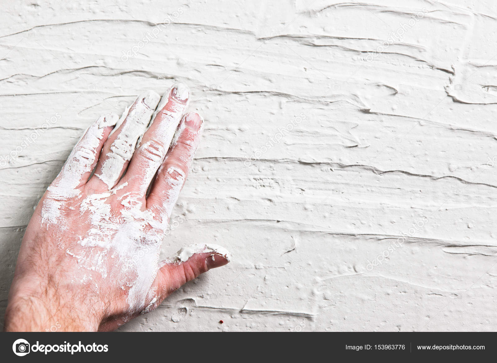 Repair Background Plaster Wall With Worker Hand Stock Photo Image By C Golubovystock