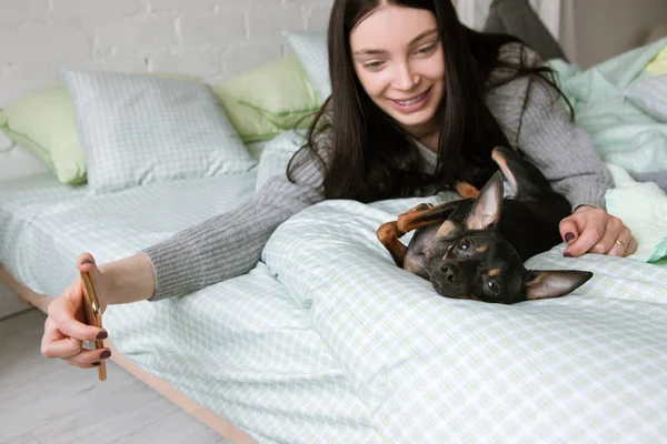 Küçük köpek yavrusu ile insan dostluk