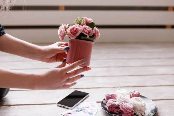 Proceso de decoración para foto de alimentos — Foto de Stock