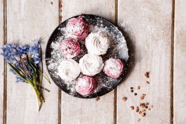 Zephyr. Üzerinde tablo portre renkli tatlılar