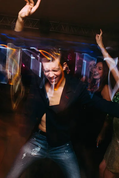 Active dancing male on dance floor in motion — Stock Photo, Image