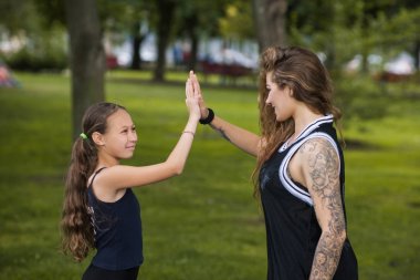 Anne bakım, başarı, spor ekip çalışması kavramı