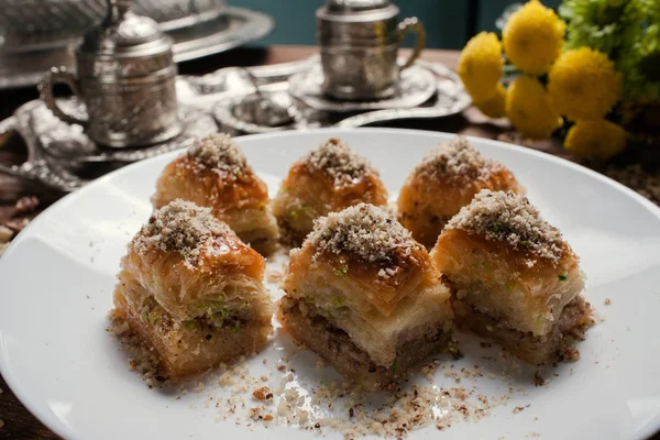 Nourriture turc desssert petit déjeuner thé concept — Photo