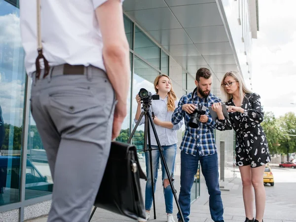 Teamwork backstage ideeën discussie brainstorm — Stockfoto