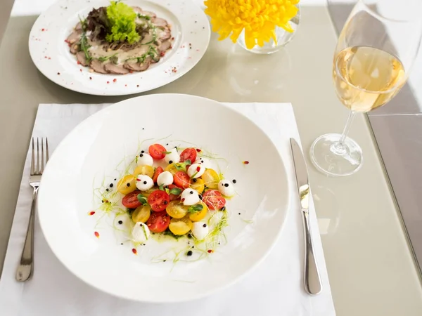 restaurant table serving healthy food