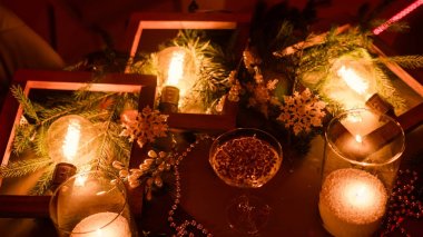 büyülü Noel tatil mum arka plan