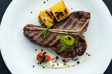 Amerikan kaburga steak Barbekü kalite et yemek