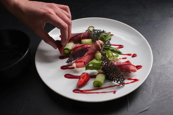 Comida foto estilo creativo restaurante comida concepto — Foto de Stock