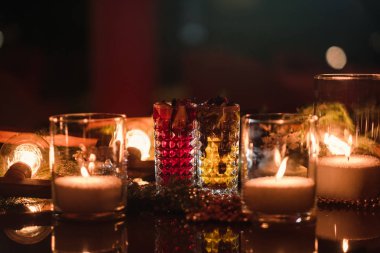 Yeni yıl partisi rahat sıcak arka plan içecekler