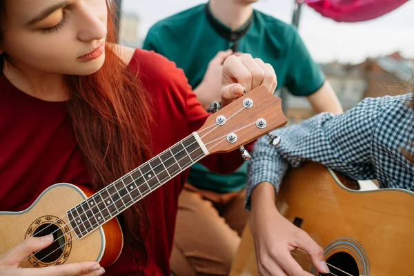 Gitara ukulele ciąg instrument muzyczny kultury sztuki — Zdjęcie stockowe