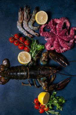 Restoran deniz ürünleri hazırlama kavramı