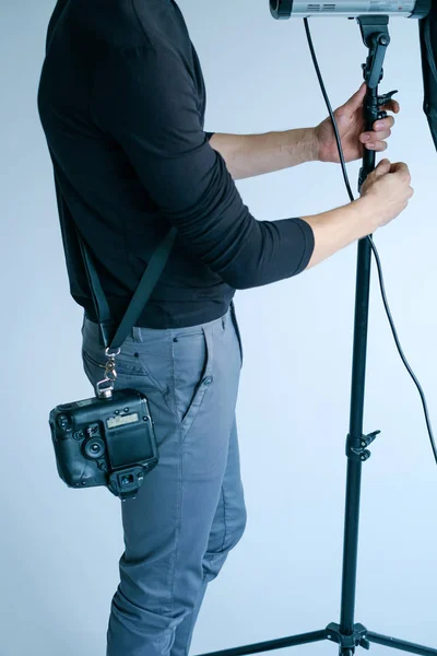 Backstage photo studio equipment workplace concept — Stock Photo, Image