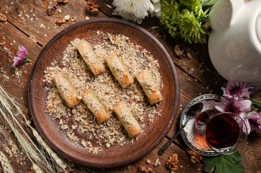 Gıda Türk desssert kahvaltı çay kavramı