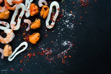 soyut deniz ürünleri karides arka plan omega 3