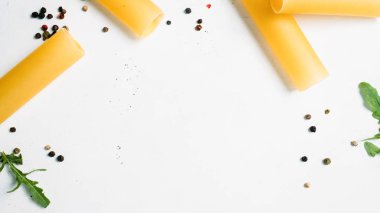 negatif alan makarna gıda beyaz arka plan