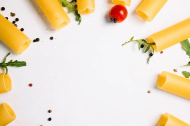 negatif alan makarna gıda beyaz arka plan