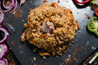 geleneksel Özbek plov sebze sağlıklı gıda