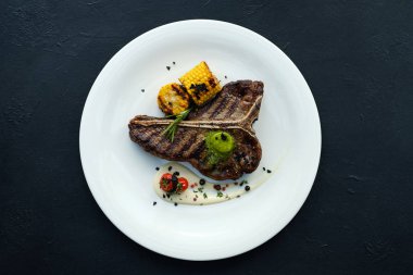 Amerikan kaburga steak Barbekü kalite et yemek