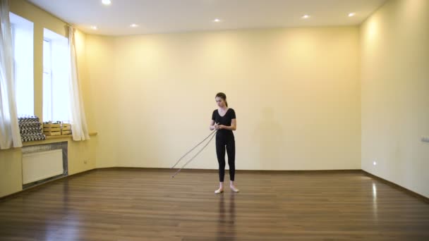 Sport fitness entraînement gymnastique corde entraînement — Video