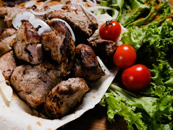 Шашлик овочевий фон м'ясо вірменської їжі — стокове фото
