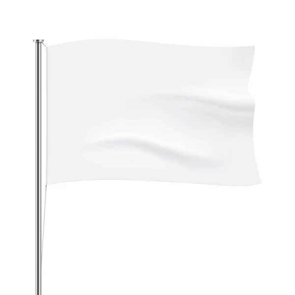 Ondeando plantilla de bandera blanca . — Vector de stock