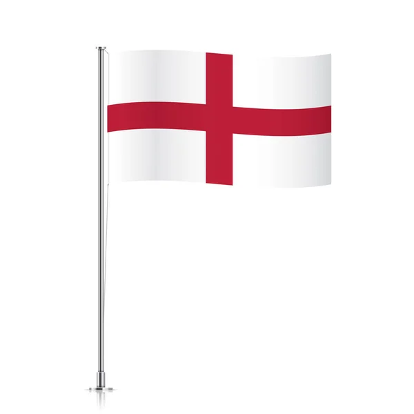 Inghilterra bandiera sventola su un palo metallico . — Vettoriale Stock