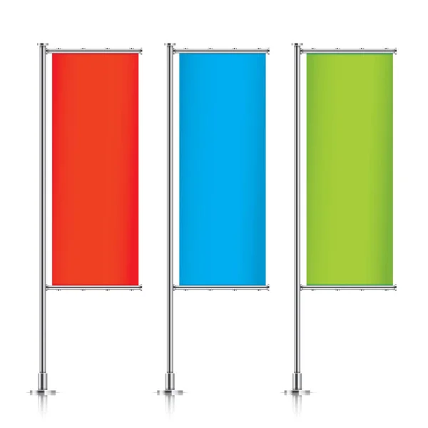 Ensemble de drapeaux verticaux colorés . — Image vectorielle