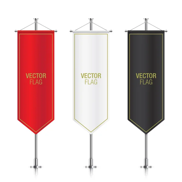 Banderas de banderas vectoriales verticales aisladas . — Vector de stock