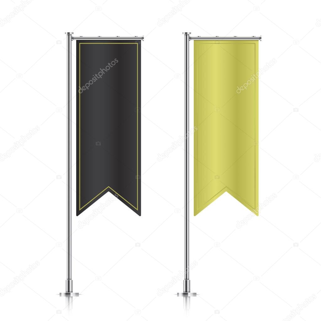 Download Flag Mockup Banner Flag Templates Set Of Vector Advertising Flags Black And Golden Blank Vertical Flags Realistic Vector Illustration Premium Vector In Adobe Illustrator Ai Ai Format Encapsulated Postscript PSD Mockup Templates