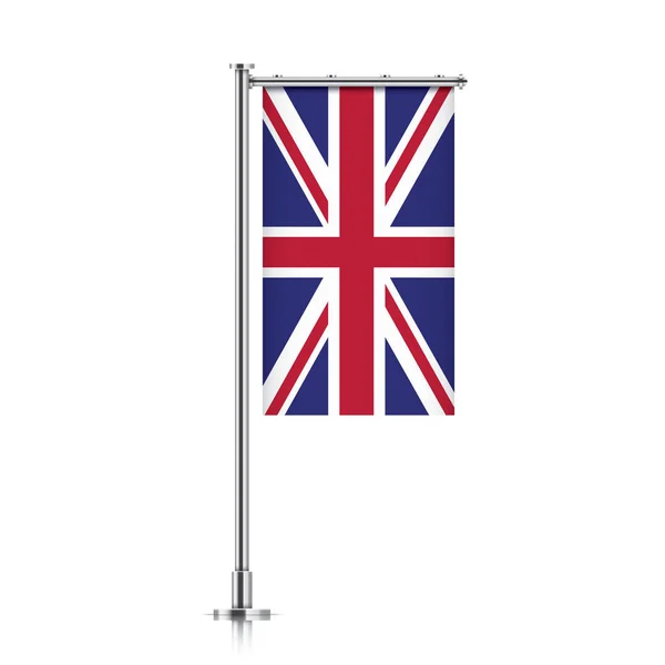 Grote britain vlag opknoping op een paal. — Stockvector
